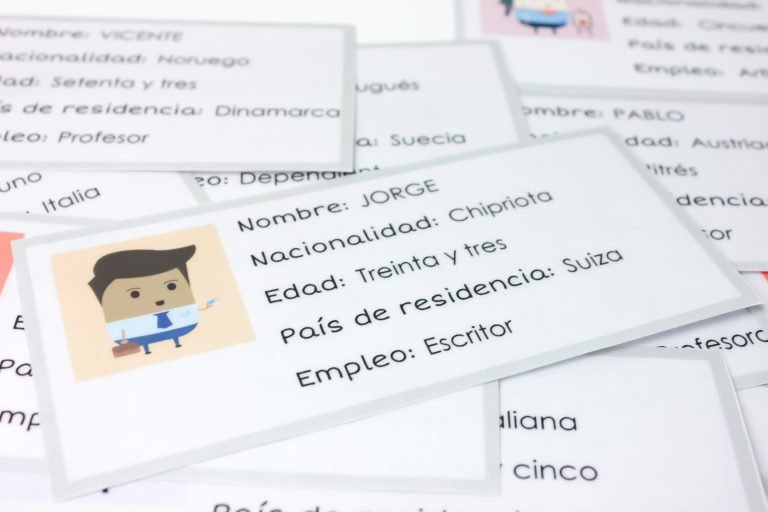 Trabajando información personal, nacionalidades y países clase de ELE