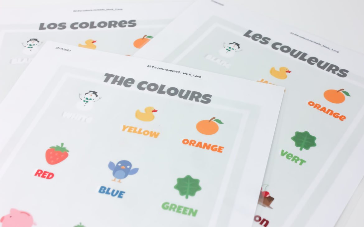 PÓSTER LOS COLORES (ESPAÑOL, INGLÉS Y FRANCÉS)