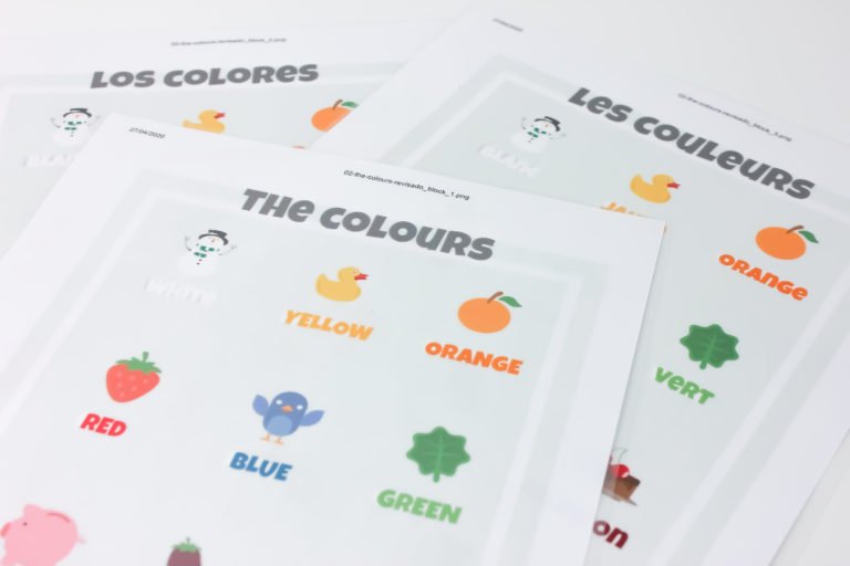 PÓSTER LOS COLORES (ESPAÑOL, INGLÉS Y FRANCÉS)