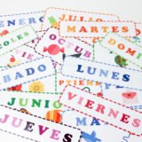 Días de la semana y meses del año, multilingüe.