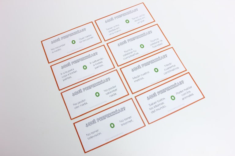 ¿Qué prefieres? / Juego de expresión oral (B1-C1)