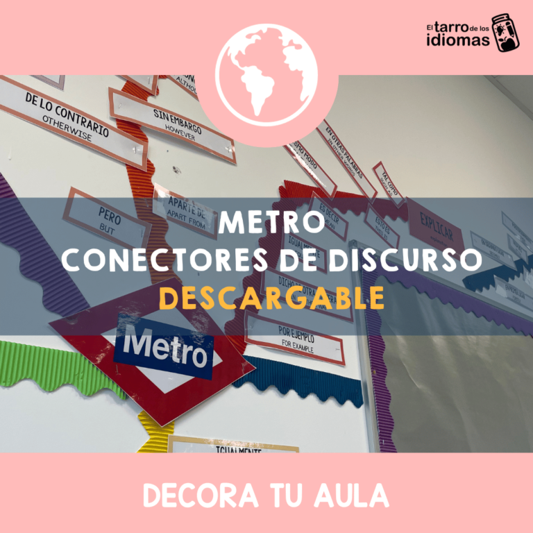 Decoración para el aula, ideas para clase de ELE, conectores de disurso, gramática en clase de idiomas. English lessons. Spanish GGCSE